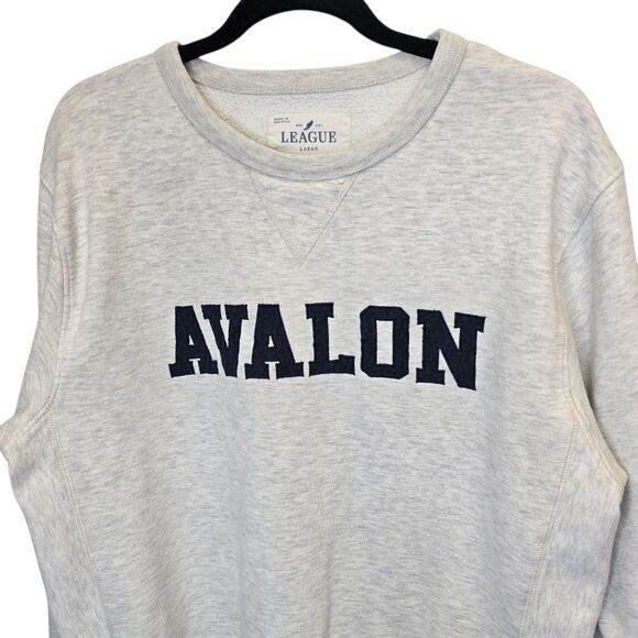 League Women's L Avalon Oatmeal Grey Crewneck Pullover Long Sleeve Sweater - Picture 2 of 14